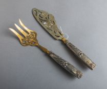 2-teiliges Vorlegebesteck 800 Silber (um 1900)