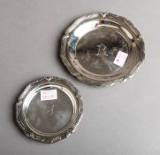 2-teiliges Set von Untersetzern 800 Silber