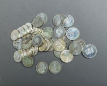 44-teiliges Konvolut von 10-DM-Gedenkmünzen (BRD)