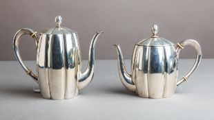 Kaffee- und Teekanne 800 Silber (20er J., Art déco)