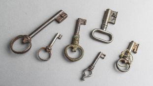 6-teiliges Konvolut von historischen Schlüsseln (17.-19. Jh.)