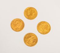 4-teiliges Set von Goldmünzen 10 Mark
