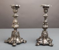 Paar Silber-Kerzenhalter (19. Jh.)