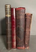 A selection of four books: The Old Curiosity Shop, The Hobbit, The illustrated Robinson Crusoe,