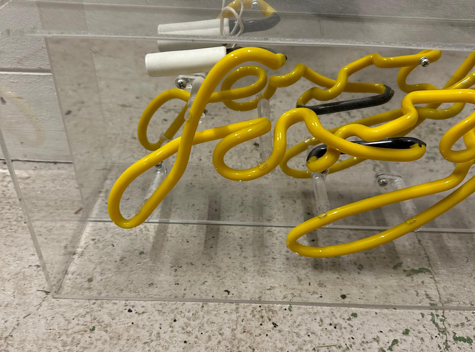 A novelty yellow neon sign "Foxy" - Image 2 of 3