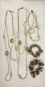 A selection of costume jewellery, layering long necklaces and sweetie bracelets etc