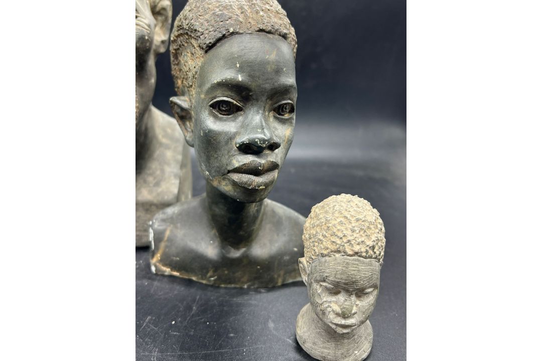 Three stone busts various sizes - Image 4 of 5