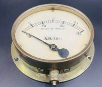 A British Railways Locomotive Vacuum Gauge, face marked B.R (STD)