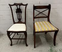 Two mahogany chairs of various styles
