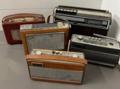 Five vintage radios