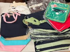 A selection of bags, totes, square bag base etc approx 20