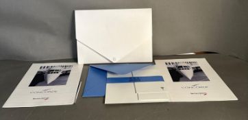 A Concorde souvenir flight pack including a Smythson flight certificate wallet