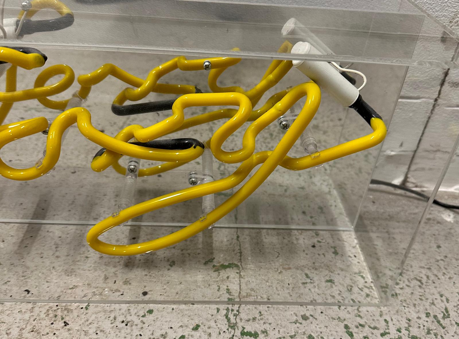 A novelty yellow neon sign "Foxy" - Image 3 of 3