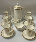 A Royal Worcester, six place setting coffee service with Irish harp design.