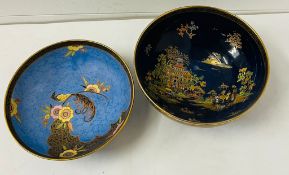 Two footed glazed bowls by Carlton Ware