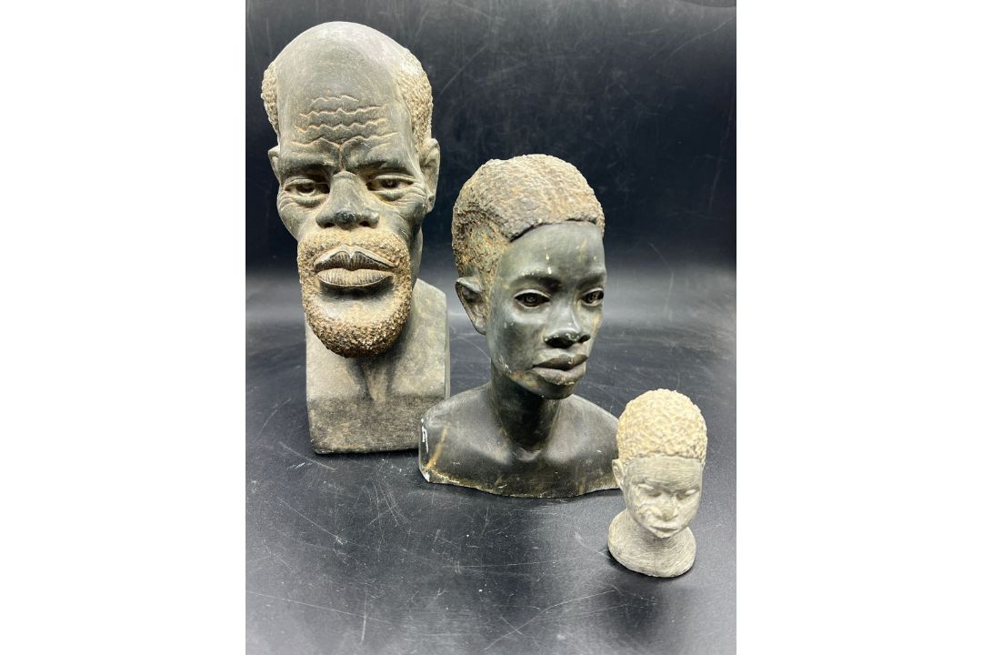 Three stone busts various sizes - Image 1 of 5