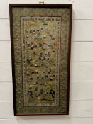 A Chinese embroidery 36cm x 66cm