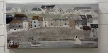 A print of a harbour scene by Hannah Cole 100cm x 50cm