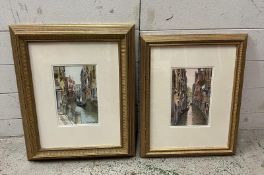 Two Venetian landscapes 45cm x 44cm