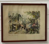 Two prints of Paris signed lower left (Frame 39cm x 33cm)
