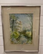A watercolour of a topical scene by Elizabeth Scott Moore signed bottom right