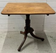 A Victorian mahogany tilt top tripod table (H70cm W76cm D60cm)