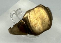 A 9ct gold signet ring AF, approximate weight 2.4g