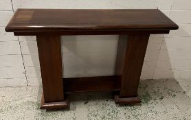 A mahogany alter style table (H77cm W110cm D34cm)