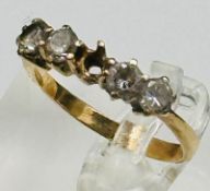 An 18ct gold AF ring, approximate weight 2.3g