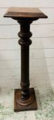 Victorian torchiere turned pedestal on a square base (H102cm)
