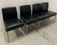 Four leather and chrome leg chairs by Antonio Citterio model number Melandra B and B Italia