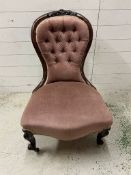 A Victorian spoon back slipper chair