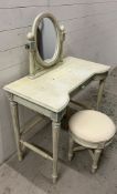 A Louis style dressing table and stool (H120cm W90cm D48cm)
