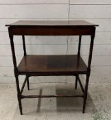 Two tiered side table on spider legs with cross stretchers (H73cm W59cm D44cm)