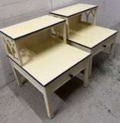 A pair of two toned bedside tables (H70cm W64cm D56cm)