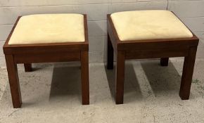 A pair of John Lewis stools with suede effect seat