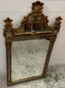 A Louis XV style carved mirror 65cm x 127cm