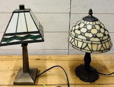 Two small Tiffany style lamps