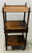 William IV style Etagere with barely twist supports and single drawer (H110cm W51cm D40cm)