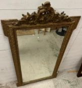 A French style ornate gilt hall mirror (frame 86cm x 160cm)