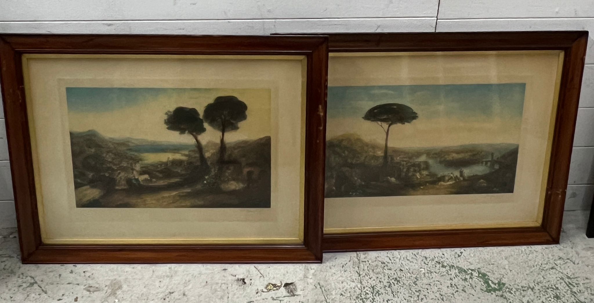 Two landscapes views of lakes and hillsides (Frame 60cm x 80cm)