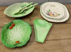 Carlton ware cabbage plates and vintage plates