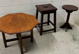 An assortment of tables and a stool