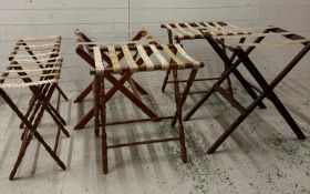 A selection of luggage stands