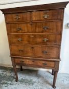 A framed mahogany chest on stand (H154cm W96cm D46cm)