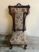 A Victorian Prie-dieu chair H120cm