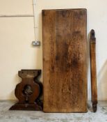 An oak Peg end refectory table (184cm x 80cm)