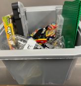 A Large volume of LEGO including Technics and various sets, including a Shark and five road