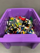 LEGO: Selection of assorted LEGO pieces across various themes, sizes, and ages; crate size approx.