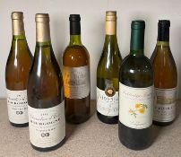 Six bottles of white wine to include a Viognier 2019 and two bottles of Bourgogne 1995
